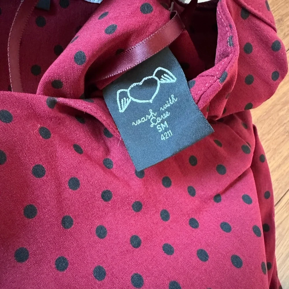 NWT Vintage Y2K Hell Bunny Vixen Dress Red Black Polka Dot Retro Pinup S-M - Picture 10 of 12